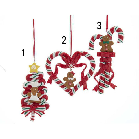 Kurt S. Adler Candy canes with men to hang for christmas tree 3 variants h12.5cm