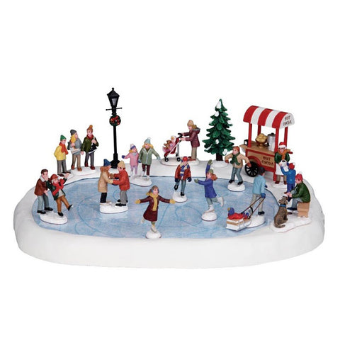 LEMAX Large resin skating rink for LED and musical Christmas village