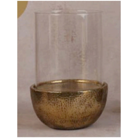 Fiori di Lena Gold candle holder with glass H33,5x22 cm