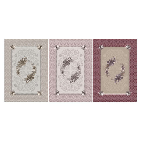 L'ATELIER 17 Bedroom carpet with damask roses in cotton blend "Desert Rose" 140x200 cm 3 variants