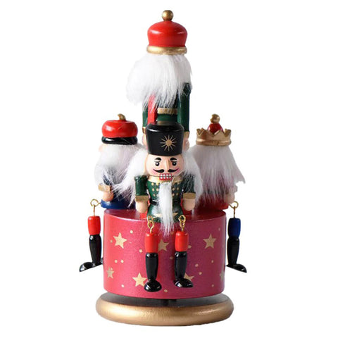 Clayre &amp; Eef Christmas decoration Musical box with three red and green nutcrackers 9x20cm