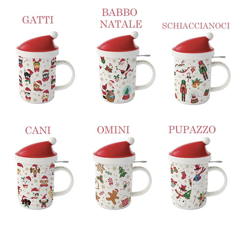 Easy Life Porcelain mug with infuser Christmas Friends 270 ml 6 variants (1pc)