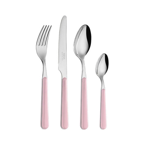 NEVA Set 24 cutlery 6 places BISTROT dusty pink stainless steel