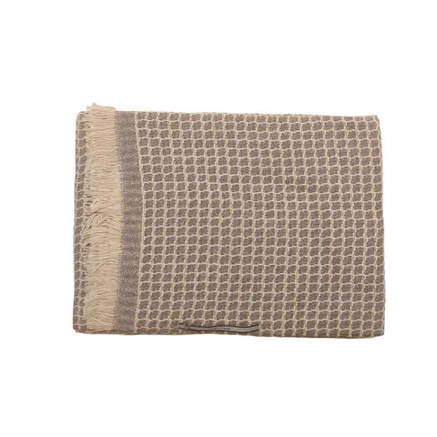 CECCHI E CECCHI Gray / cream wool plaid blanket PACA made in Italy 160x200 cm