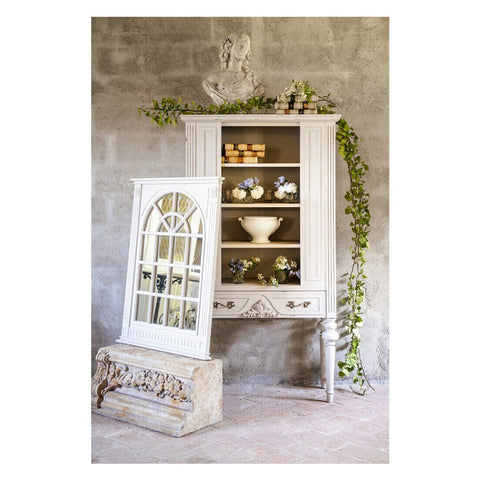 Blanc Mariclò Mirror with white bayur wood frame "Artemisia Collection"