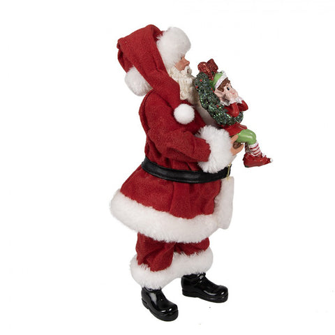 Clayre &amp; Eef Père Noël avec elfe et guirlande 16x8xh28cm