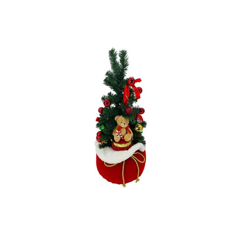 BLANC MARICLO' Christmas decoration Christmas tree with green and red decorations H62 cm