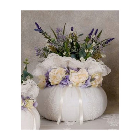 Fiori Di Lena Saccotto in lino con fiori made in italy D25xH40 cm