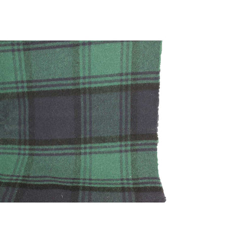 CECCHI E CECCHI Blue and green pure wool plaid blanket with fringes 135x190 cm