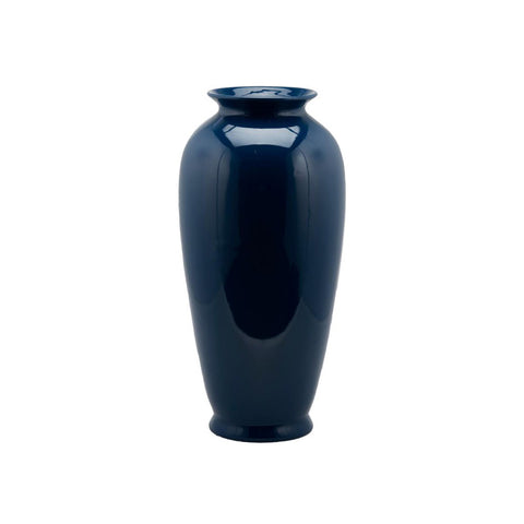 EDG Enzo De Gasperi Indoor vase for amphora-shaped plants, Flower holder "Ching" in blue ceramic H62xD28 cm