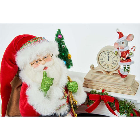 GOODWILL Christmas scene Santa Claus and fireplace in resin