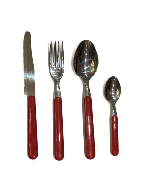 NEVA 24-piece steel cutlery set COLORANDO red COL5068R_24