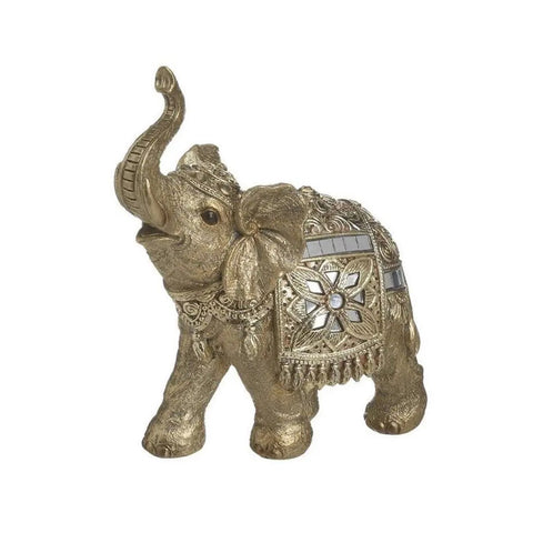 In Art Elephant Statue in gold polyresin "Morocco" 14x7x17 cm