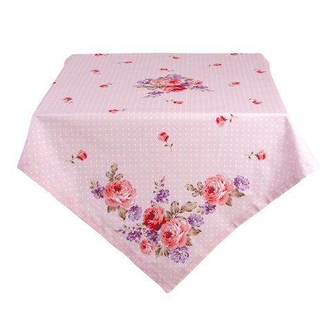 CLAYRE &amp; EEF Spring centerpiece square tablecloth with pink flowers 100x100