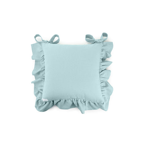FABRIC CLOUDS Set of two light blue cushions with DEMETRA flounce 40x40 cm