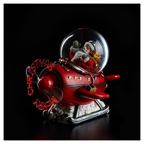 EDG Santa Claus in motion plane and LED "Merry xmas" L15 cm
