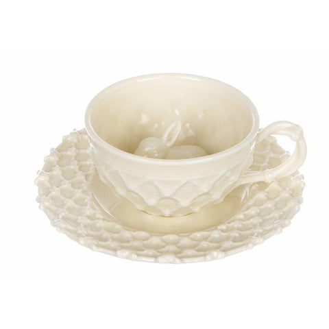 BLANC MARICLO' Set 2 teacups with bunny LE PETIT GOURMAND H6,2cm A30151