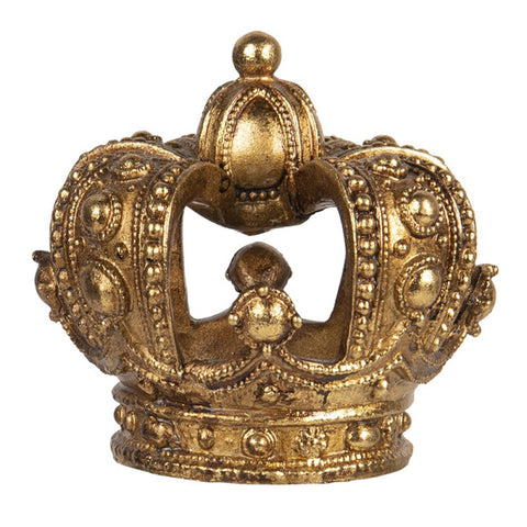 CLAYRE &amp; EEF Christmas decoration Candle holder crown in antique gold resin Ø8x7 cm