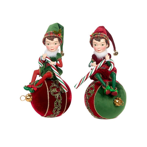 GOODWILL Elfo su pallina decoro natalizio resina e tessuto 2 varianti H31,5 cm