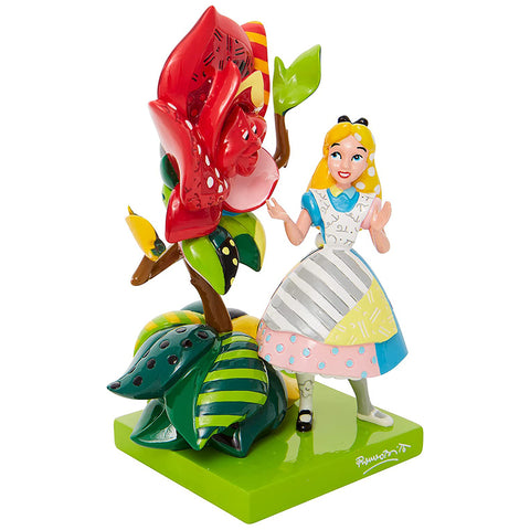 Disney Statuina Alice con fiore "Alice nel paese delle meraviglie" in resina multicolore 10x13,5xh20 cm