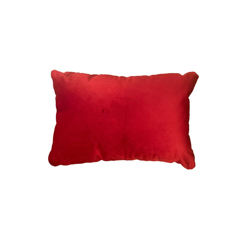 RIZZI Cuscino arredo velluto cuscino decorativo rettangolare cotone rosso 40x60 cm
