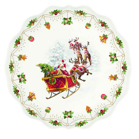 Easy Life Round porcelain tray "Nostalgic Christmas"