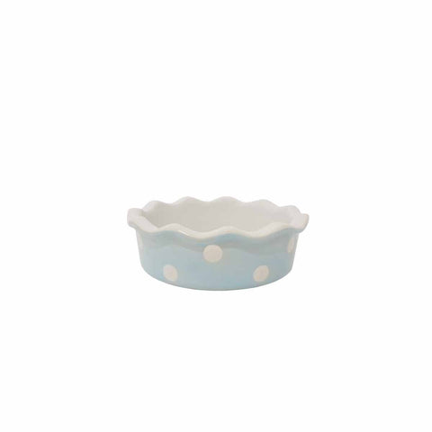 ISABELLE ROSE Light blue ceramic tart mold with polka dots Ø12 cm IR5104