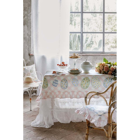 Blanc Mariclò Tablecloth with gala "Plumetis" Shabby Chic 180x250 cm