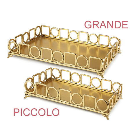 Fade Decorative tray in gold metal "KIM" 2 variants (1pc)