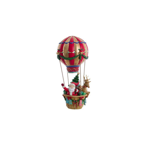 BLANC MARICLO' Hot air balloon Santa Claus THE TALE OF THE Tsar polyresin 18x18x42 cm