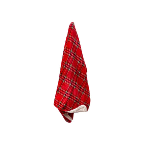 NUVOLE DI STOFFA Plaid invernale scozzese DUBLINO poliestere rosso 190x230 cm