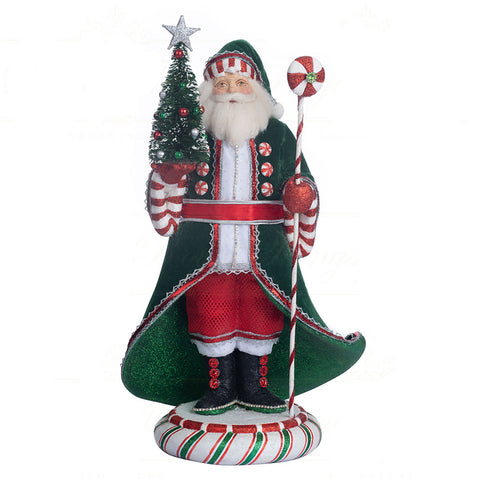 GOODWILL Christmas Santa with Candy Cane Figurine