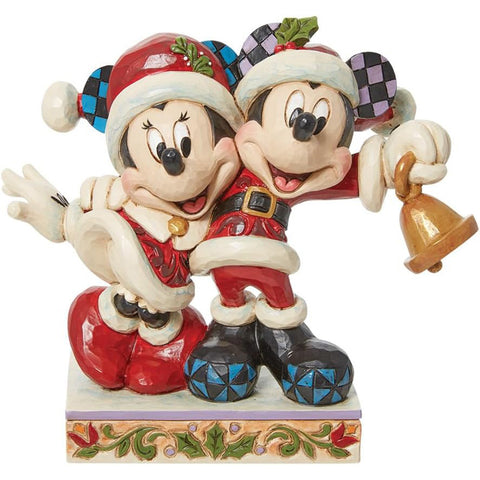 Enesco Mickey and Minnie with Jim Shore resin bell