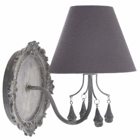 Blanc Mariclò Wall lamp with gray linen lampshade "Adelaide Collection"