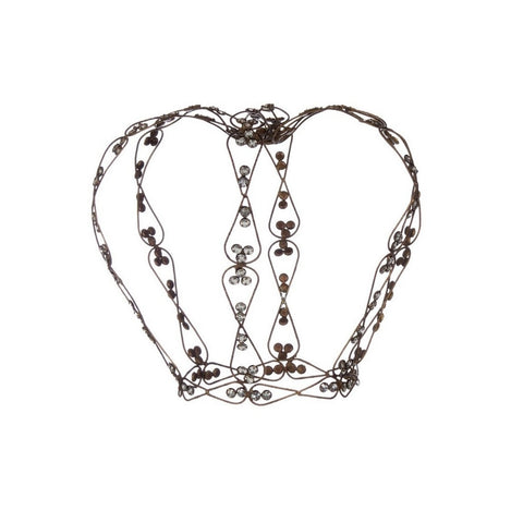 BLANC MARICLO' ornamental crown in aged gold metal 30.5x25.5 cm