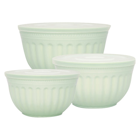 GREENGATE Set of 3 light green ALICE plastic containers with lids