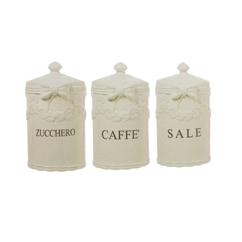 L'ART DI NACCHI Tris of jars with white ceramic cap Ø10 H18 cm TL-42