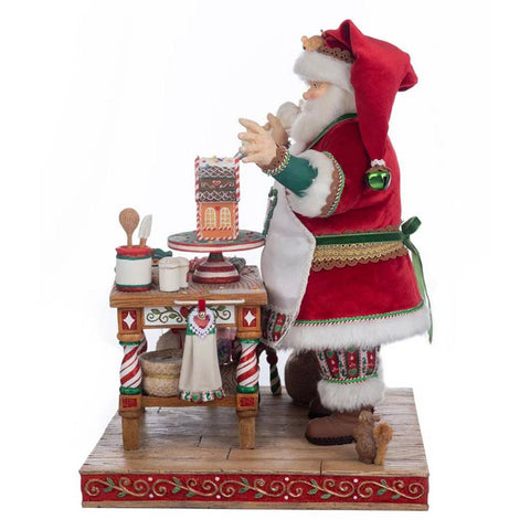 GOODWILL Figurine de Noël Père Noël pâtissier en résine