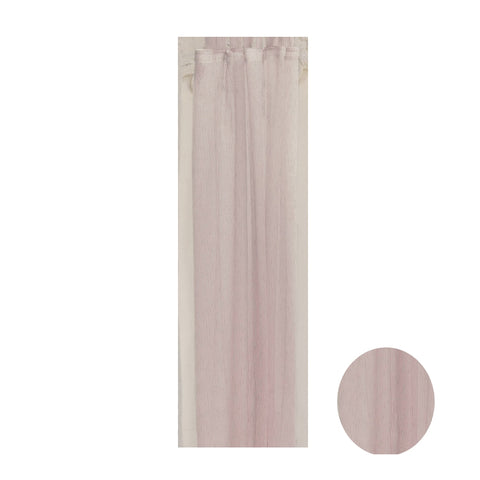 BLANC MARICLO' Set 2 pannelli tenda STRIPY JACQUARD bianco rosa 145x290+10 cm