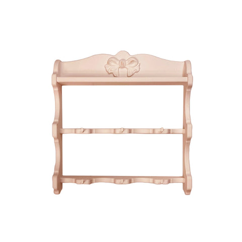 L'ART DI NACCHI Cup holder 2 shelves with pink wood bow 51x51x10 cm