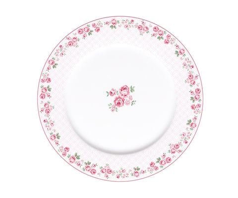 ISABELLE ROSE Piatto grande in porcellana LUCY Shabby chic rosa Ø23cm IRPOR098