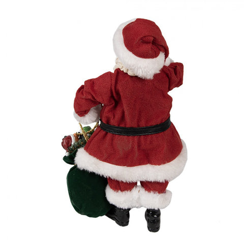 Clayre &amp; Eef Père Noël avec cadeaux en tissu rouge 16x8xh28cm