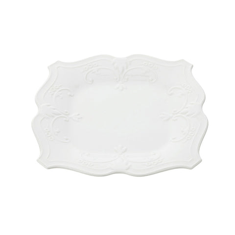 HERVIT Rectangular saucer in doge porcelain with decoration 20x20 cm