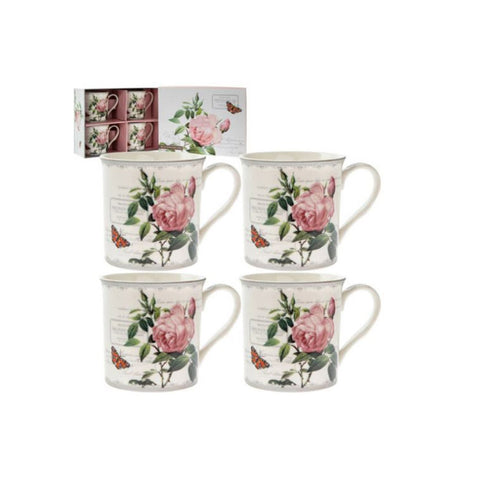 MAGNUS REGALO Set of 4 porcelain LEONARDO cups with flowers LP93526