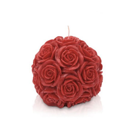 CERERIA PARMA Medium sphere candle rose decorative candle red wax Ø14 cm