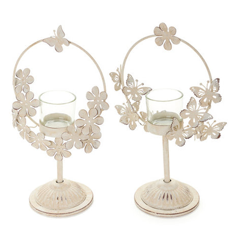 Nuvole di Stoffa Shabby Chic antique metal candle holder 26.5x16x9.8 cm 2 variants (1pc)