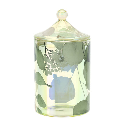 Hervit Récipient en verre floral vert "Pagode Botanique" D9,5xh18 cm