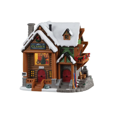 LEMAX Ritiro di Clark's Snowcap per villaggio di Natale con luci porcellana