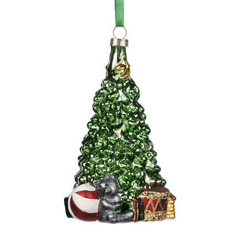 GOODWILL Christmas tree decoration, green glass tree with gifts