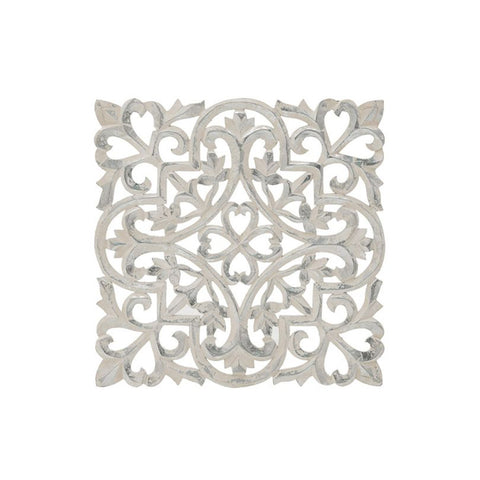 In Art Wooden wall sculpture in Ivory/Silver Shabby wood "Morocco"